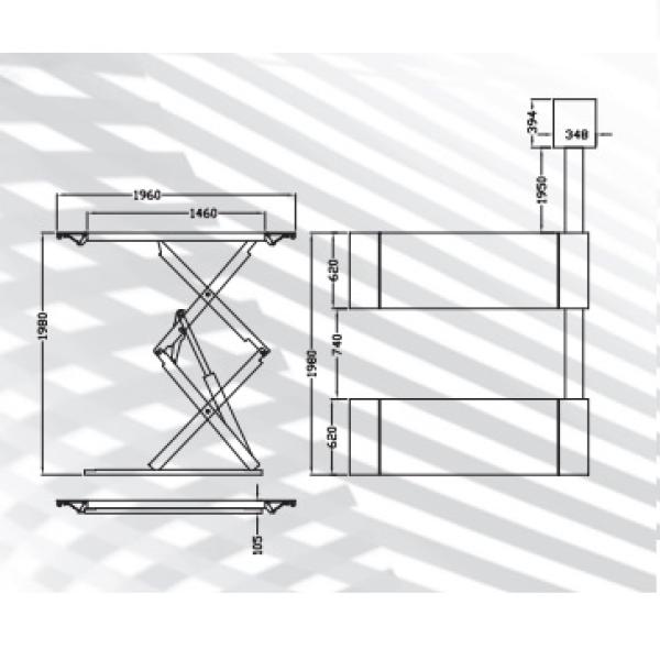 Fasep Doppelscherenhebebühne UFZ26 3500 Kg P311.001